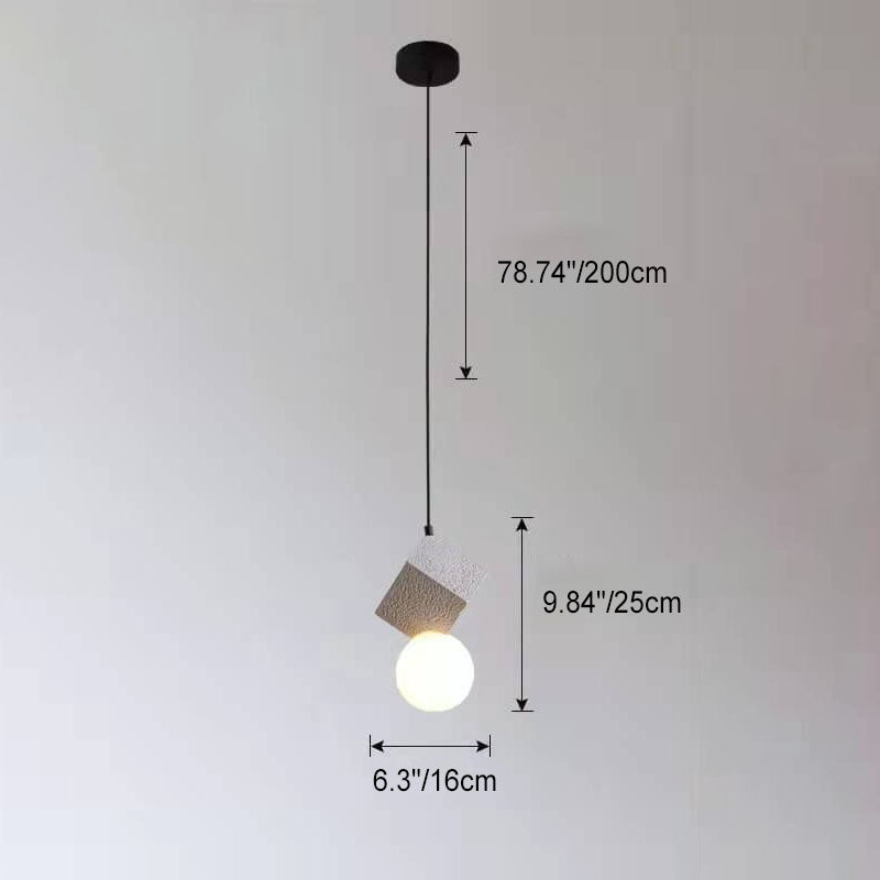 Luminaire suspendu à 1 lumière en résine de couleur unie minimaliste nordique 