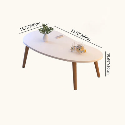 Modern Minimalist Mango Shape Oval Density Plate Wood Coffee Table For Living Room