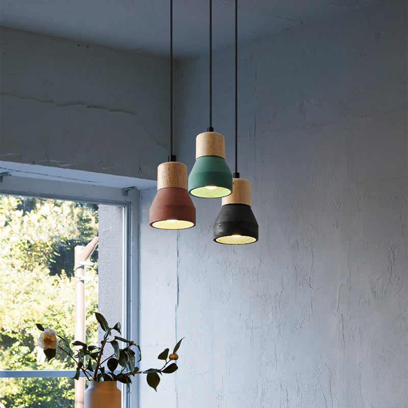 Nordic Cement Tapered 1-Light Mini LED Pendant Light