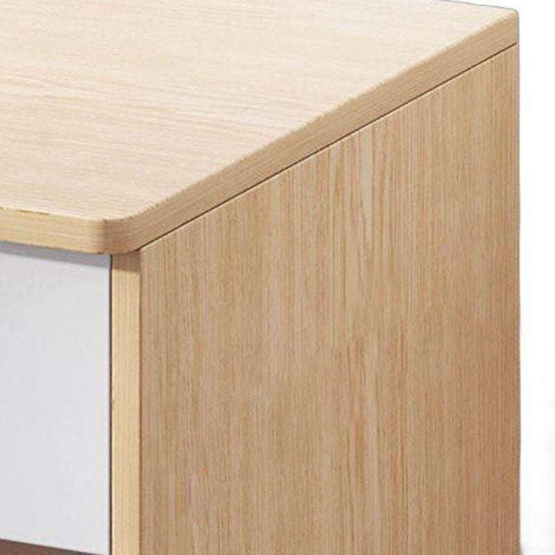 Modern Simplicity Square Tabletop Density Board Nightstand 1-Drawer For Bedroom