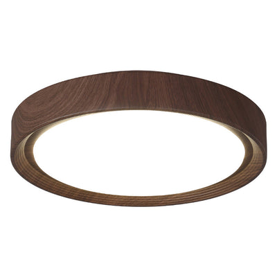 Contemporary Simplicity Round Wood Grain Acrylic LED Flush Mount Ceiling Light For Bedroom