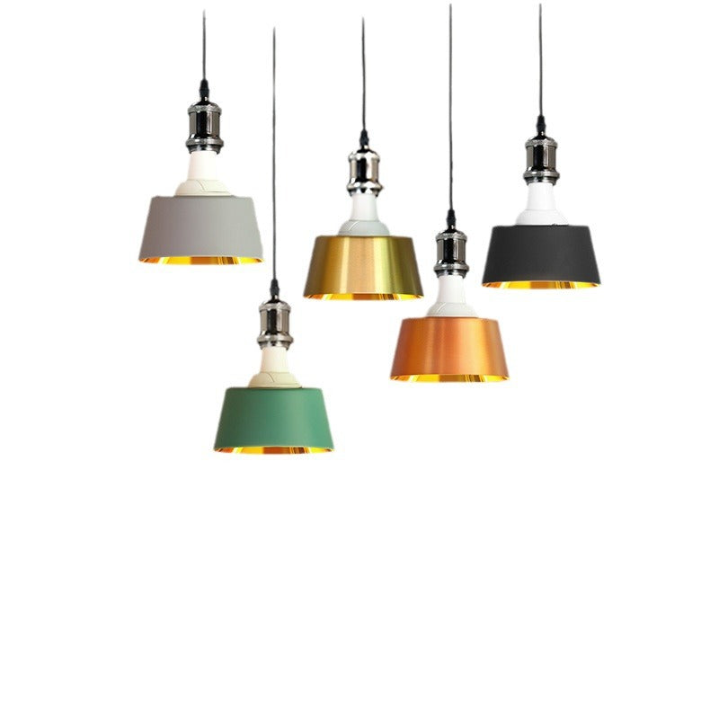 Contemporary Industrial Round Trapezoidal Aluminum PP 1-Light Pendant Light For Dining Room