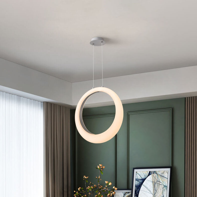 Modern Minimalist PE Circle Moon LED Pendant Light