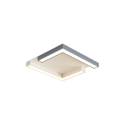 Modern Minimalist Acrylic Geometric Square Frame Iron LED Flush Mount Ceiling Light For Living Room