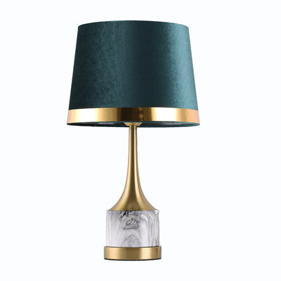 Modern Luxury Green Fabric Cover Iron Base 1-Light Table Lamp For Home Office