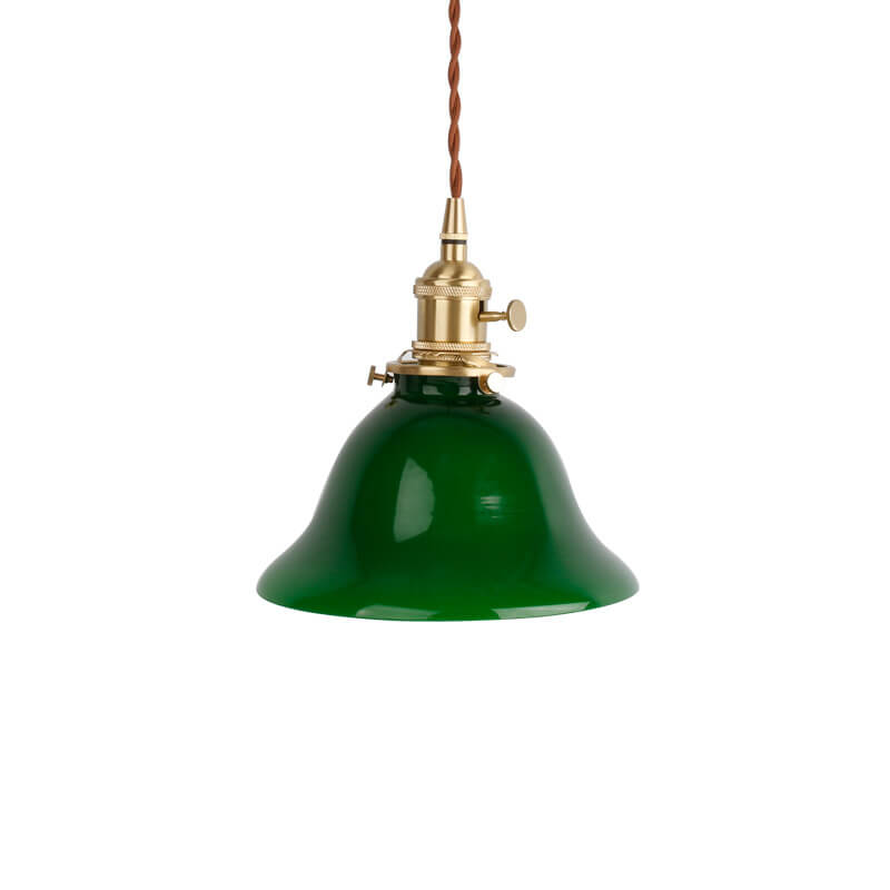 Modern Simple Emerald Glass Horn 1-Light Pendant Light