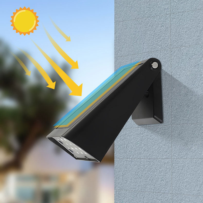 Modern Minimalist Solar Rectangular Trapezoidal ABS PC LED Wall Sconce Lamp For Garden