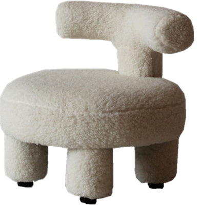 Contemporary Nordic Lambswool Wood Sponge Round Chair Backrest For Living Room