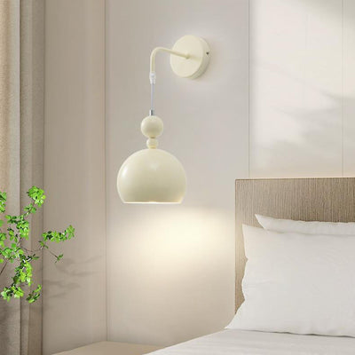 Contemporary Scandinavian Round Gourd Iron Glass 1-Light Wall Sconce Lamp For Bedroom