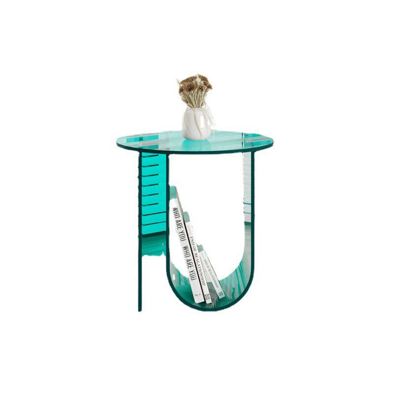 Contemporary Nordic Curved Acrylic End Table Storage For Living Room