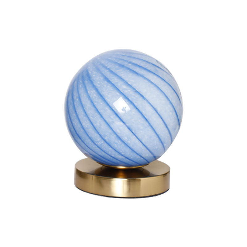 Modern Simplicity Glass Iron Ball Stripe Planet LED Rechargeable Table Lamp For Bedroom