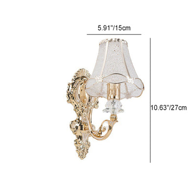 Traditional European Resin Iron Conic Cylinder 1-Light Wall Sconce Lamp For Bedside