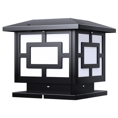 Traditional Chinese Solar Waterproof ABS Acrylic Square Lantern LED Landscape Lighting Outdoor Light For Outdoor Patio