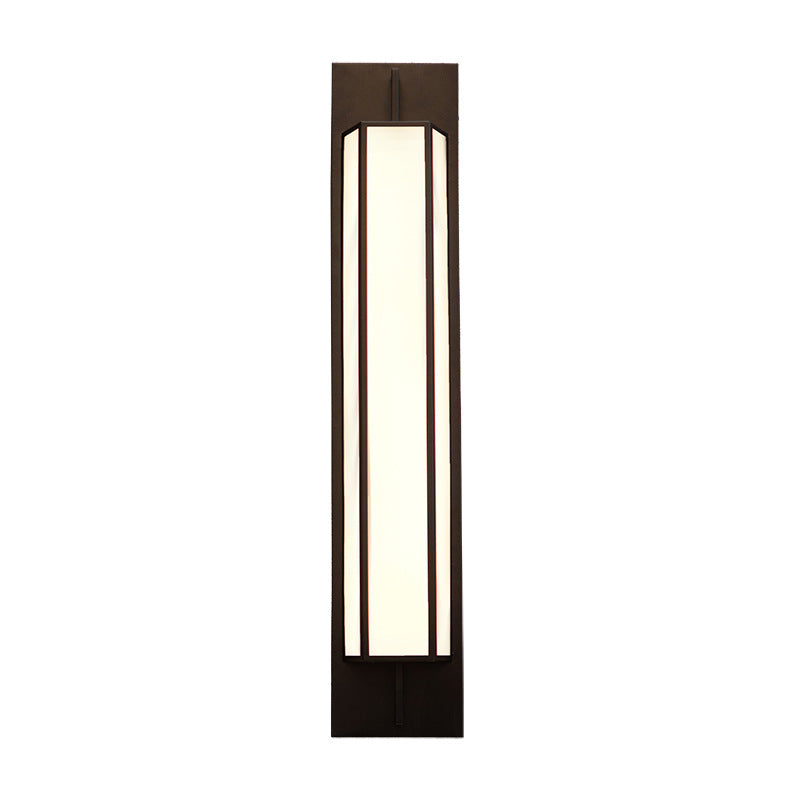 Modern Minimalist Long Square PMMA Stainless Steel LED Outdoor Wall Sconce Lamp For Garden