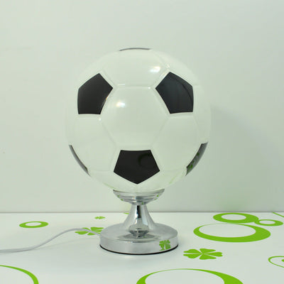 Contemporary Creative Iron Glass Football Shade 1-Light Table Lamp For Bedroom