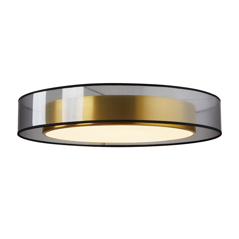 Contemporary Nordic Iron Brass Acrylic Round LED Flush Mount Ceiling Light For Living Room