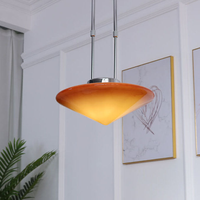 Nordic Vintage Cone Mushroom Glass 1-Light Pendant Light