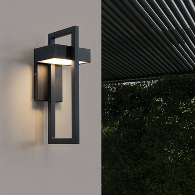 Modern Minimalist Rectangular Stainless Steel LED Wall Sconce Lamp For Outdoor Patio