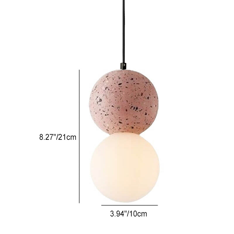 Contemporary Scandinavian Orb Terrazzo 1-Light Pendant Light For Bedroom