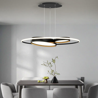 Modern Minimalist Round Ring Acrylic Iron Aluminum LED Chandelier For Living Room