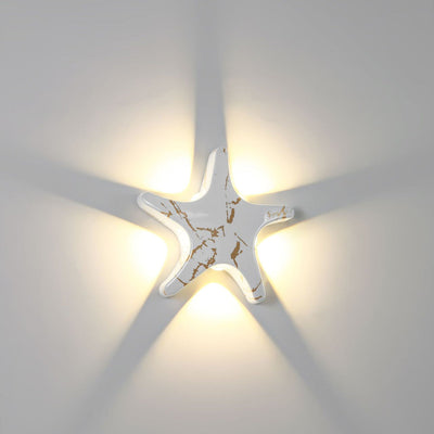 Contemporary Simplicity Aluminum Starfish Design LED Waterproof Wall Sconce Lamp For Outdoor Patio