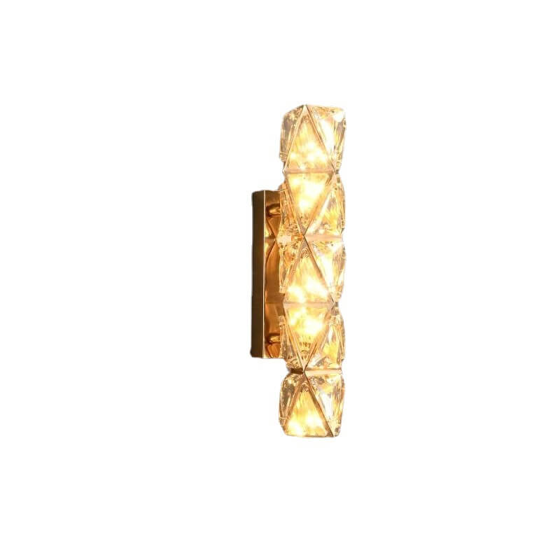 Modern Light Luxury Gold Crystal Diamond Texture Hardware LED Wall Sconce Lamp