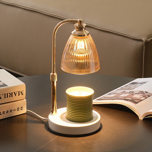 Lampe de table à cire fondue à 1 lumière avec abat-jour en verre conique en fer de simplicité contemporaine pour chambre 