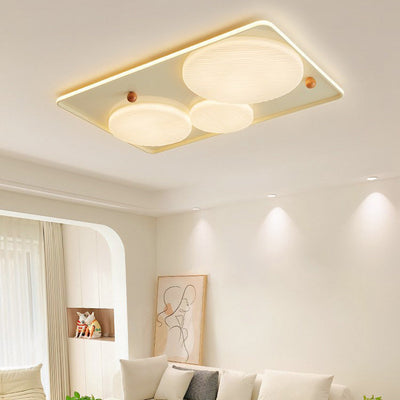 Modern Simplicity Square Rectangle Round Aluminum Iron Plastic Silicone LED Flush Mount Ceiling Light For Living Room