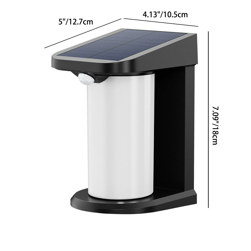 Modern Minimalist Waterproof Solar Cylinder PC ABS LED Outdoor Wall Sconce Lamp For Garden