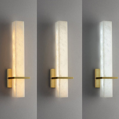 Modern Light Luxury Full Copper Rectangular Lucite LED Wall Sconce Lamp