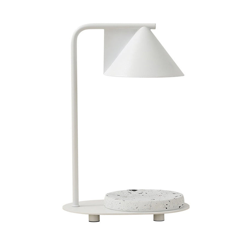 Contemporary Nordic Iron Tapered Shade Terrazzo 1-Light Melting Wax Table Lamp For Living Room