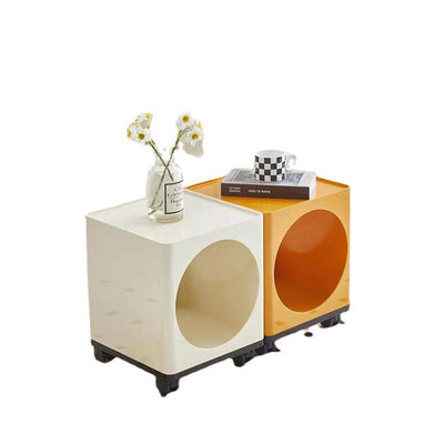 Modern Simplicity Cubic Round Square ABS End Table 1/2/3 Tier Storage Movable For Living Room