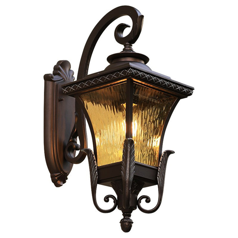 Traditional European Aluminum Water-ripple Acrylic Shade 1-Light Waterproof Wall Sconce Lamp For Outdoor Patio