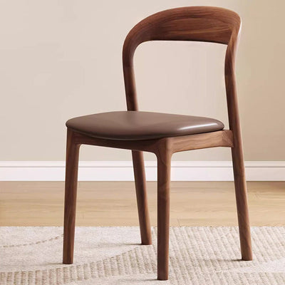 Contemporary Scandinavian Curved Back Ash Wood Sponge Dining Chair Backrest For Dining Room