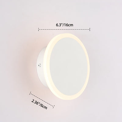 Modern Simplicity Rotatable Round Iron Acrylic LED Wall Sconce Lamp For Bedroom