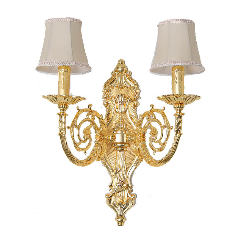 European Candlestick Shape Crystal 3-Light Wall Sconce Lamp