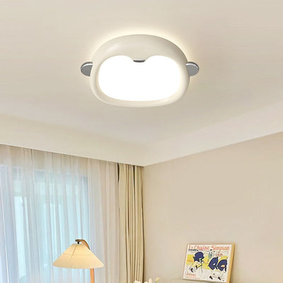 Contemporary Nordic Kids Iron Resin Acrylic Penguin LED Flush Mount Ceiling Light For Bedroom