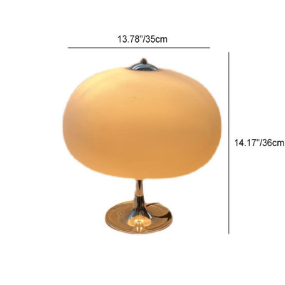 Modern Minimalist Oval Mushroom Iron Glass 3-Light Table Lamp