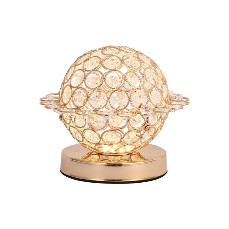 Modern Luxury Crystal Ball Hardware LED Decorative Table Lamp