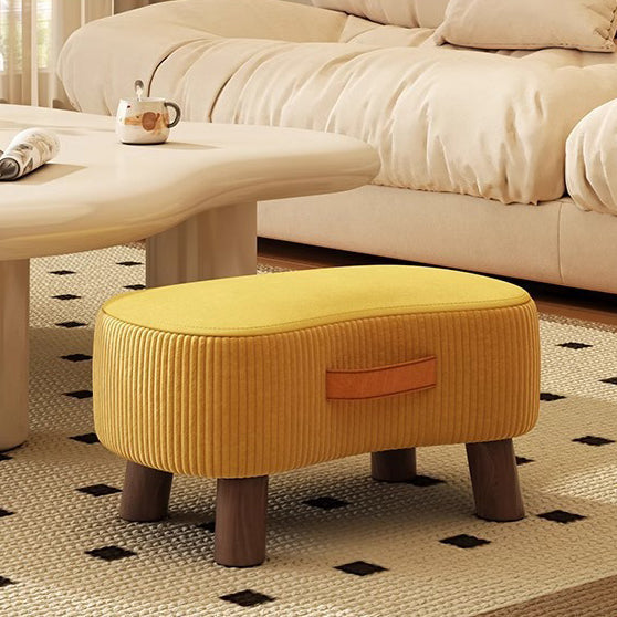 Contemporary Creative Round Velvet Upholstered Portable Footstool Low Stool For Living Room