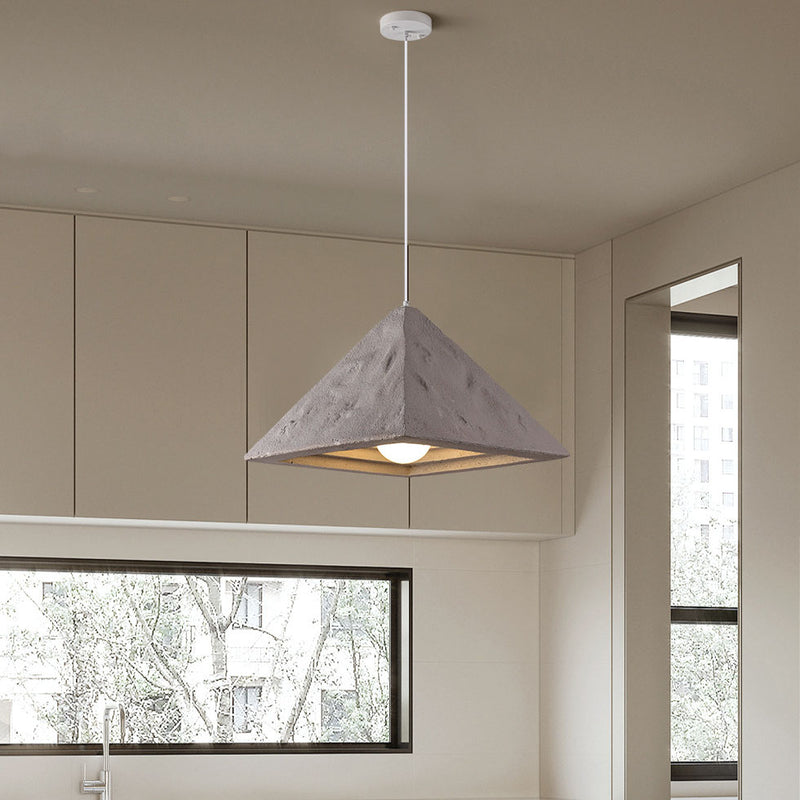 Contemporary Nordic Plexiglas Triangular Tapered 1-Light Pendant Light For Dining Room