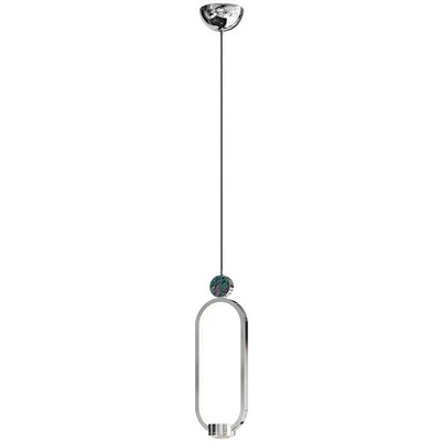 Modern Minimalist Geometric Elliptical Ring Crystal Aluminum LED Pendant Light For Living Room