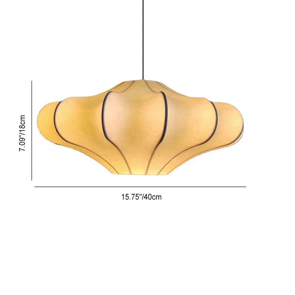 Lampe suspendue nordique simple en soie forgée à 1 lumière 