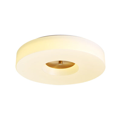 Modern Minimalist Copper Cylinder Acrylic LED Flush Mount Ceiling Light For Bedroom