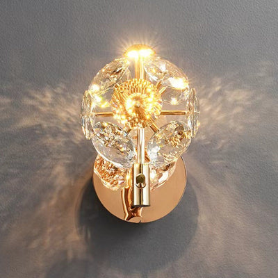 Contemporary Luxury Hardware Crystal Ball LED Wall Sconce Lamp For Living Room