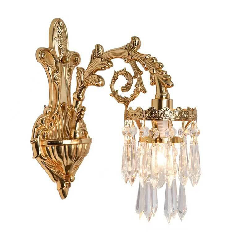 Traditional French Luxury All-Copper Branch 1/2-Light Wall Sconce Lamp For Bedroom