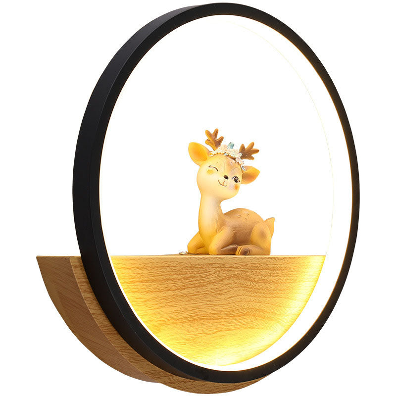 Contemporary Creative Hardware Deer Iron LED Wall Sconce Lamp For Living Room