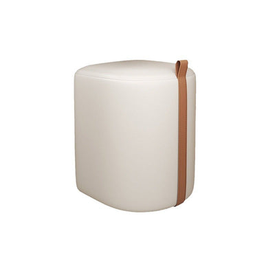 Contemporary Nordic Leather Cylinder Vanity Stool For Bedroom