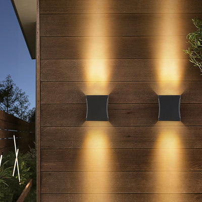 Modern Outdoor Square Column Waterproof LED Wall Sconce Lamp