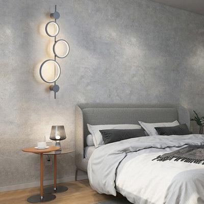 Modern Minimalist Multiple Circle Iron Silicone LED Wall Sconce Lamp For Living Room